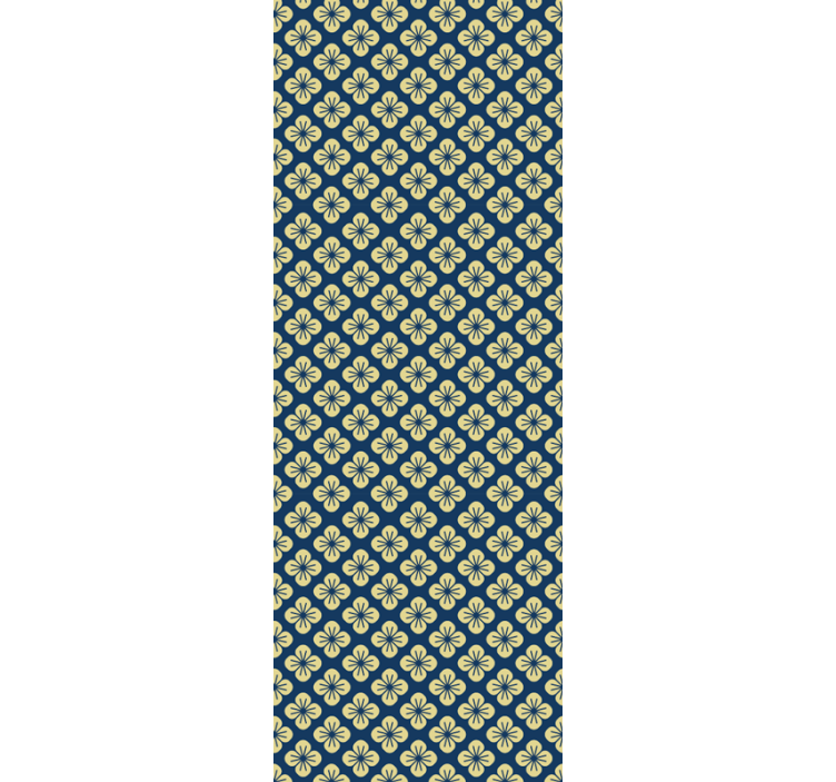 Tapeta do obývačky s modrým a žltým kvetom - Tenstickers