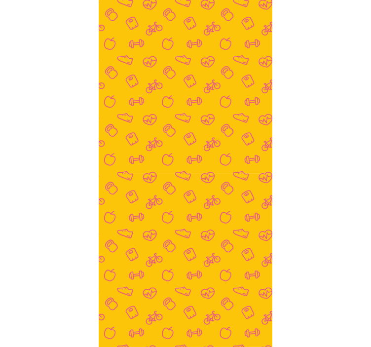 Tapeta s ikonami zdravia a fitness doodle - Tenstickers