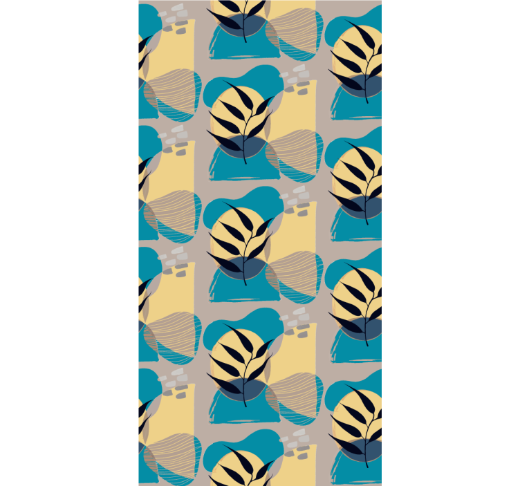 kvetinová tapeta štylizovaný listový vzor - Tenstickers