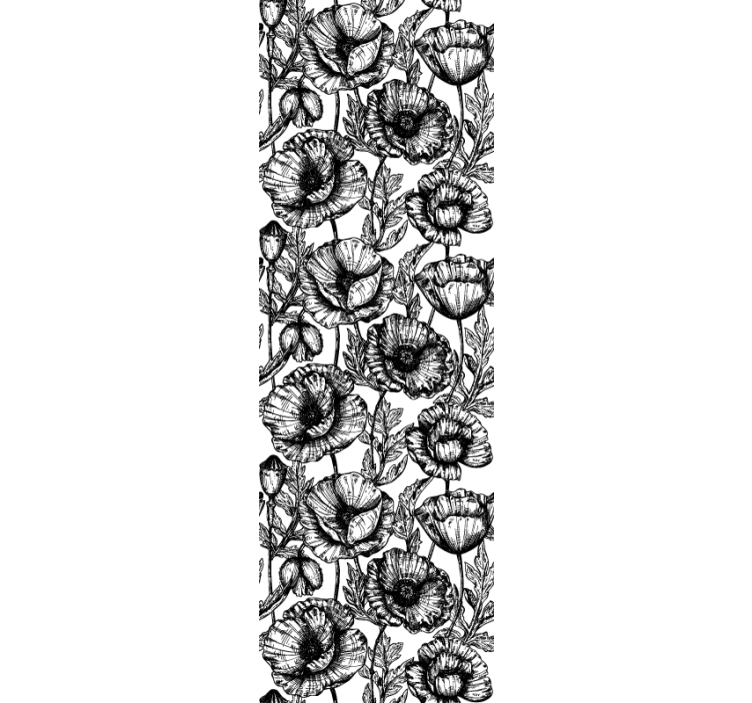 tapety na stenu kvety čierny kvetinový vzor - Tenstickers