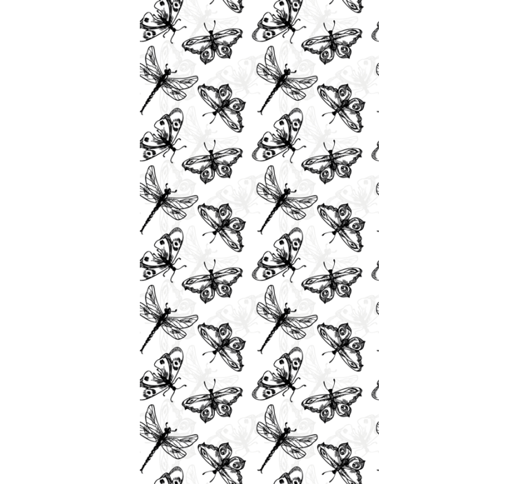 tapety na stenu motyle čierne vážky - Tenstickers