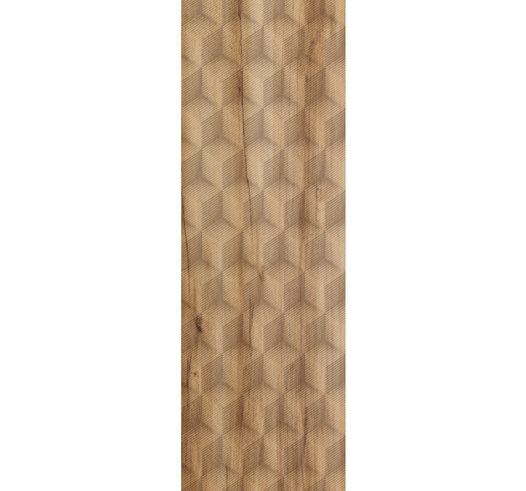 Hnedý dub diamantový vzor tapety s efektom dreva - Tenstickers