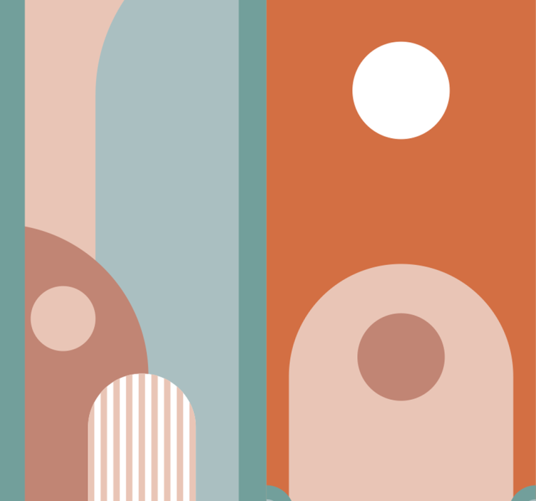 tapety do obývačky zakrivené geometrické tvary - Tenstickers