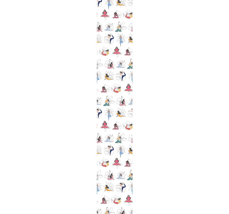 Jóga farebné ikony kvetinové tapety - Tenstickers