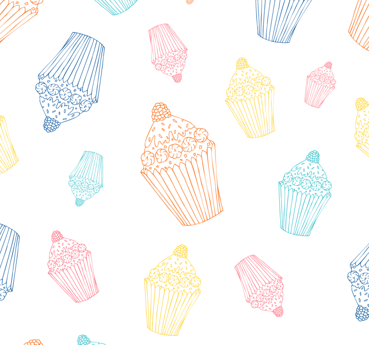 tapety do kuchyne cupcake skice - Tenstickers