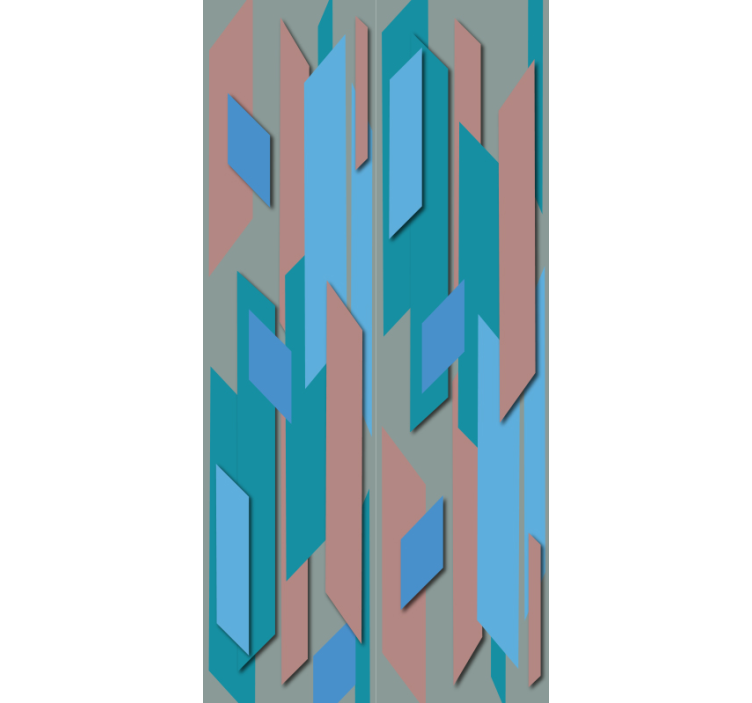 tapety do obývačky abstraktné modré a ružové tvary - Tenstickers