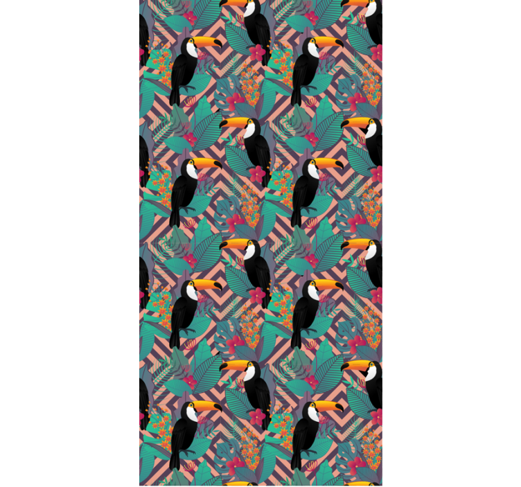 tapeta na stenu zvierata tukany medzi listami - Tenstickers