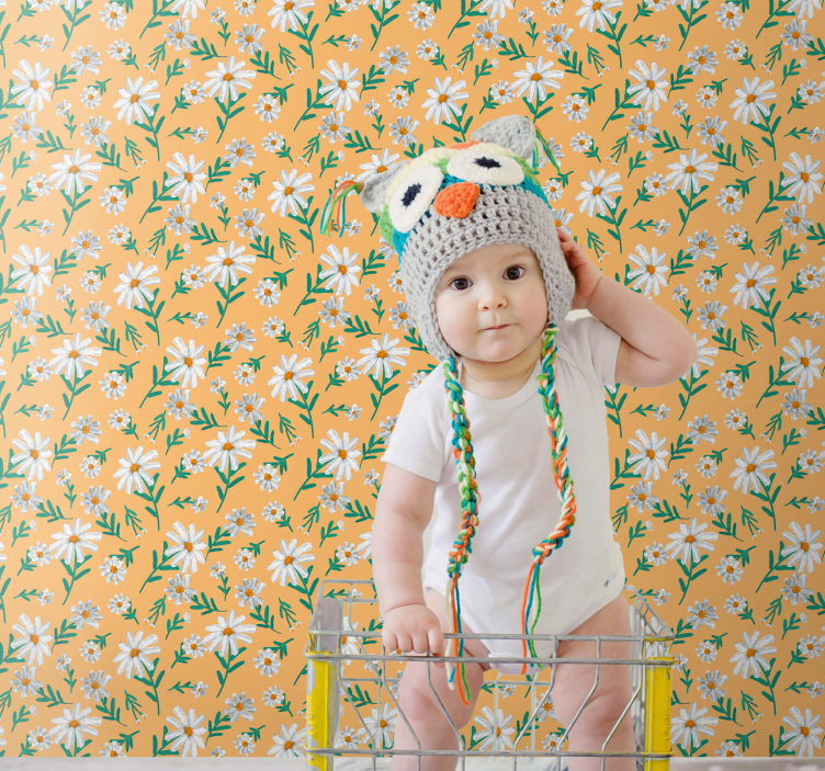 Kvetina tapeta sedmokráska na žltom pozadí - Tenstickers