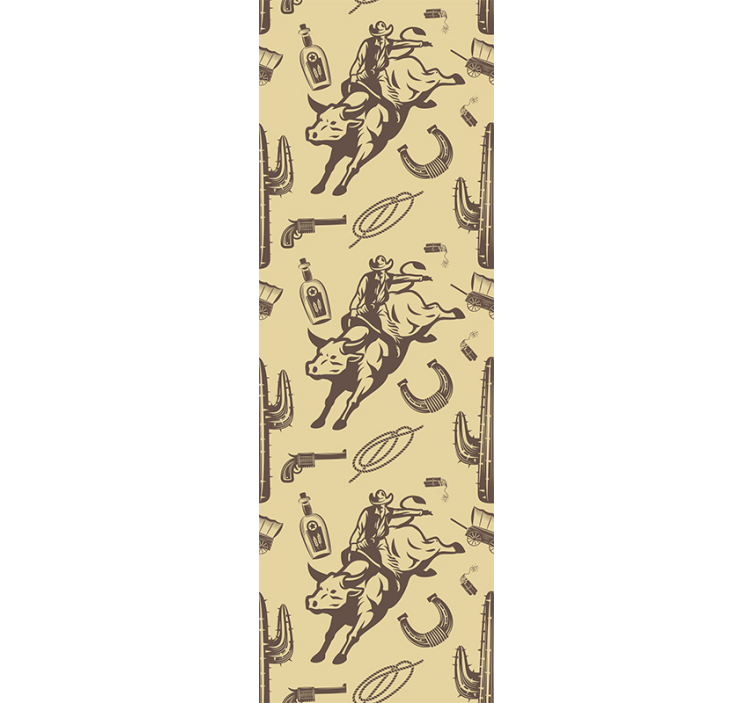 Kovboj na koni býk spálňa tapety - Tenstickers