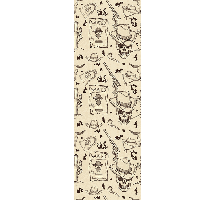 rôzne vintage tapety kovboj chcel dizajn lebky - Tenstickers