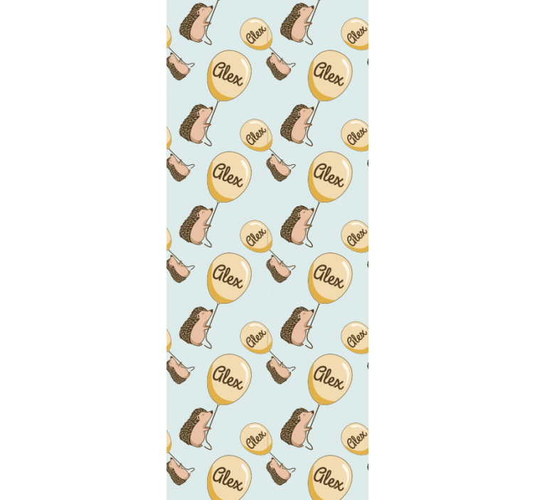 tapeta do detskej izby ježkovia s balónikmi a menom - Tenstickers