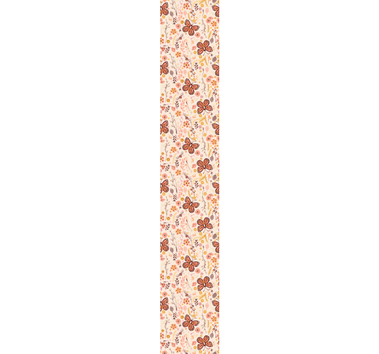 Tapety na ružové kvety a motýle - Tenstickers