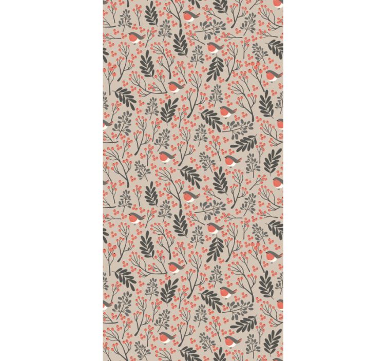 Vianočný kvetinový vzor príroda tapety - Tenstickers