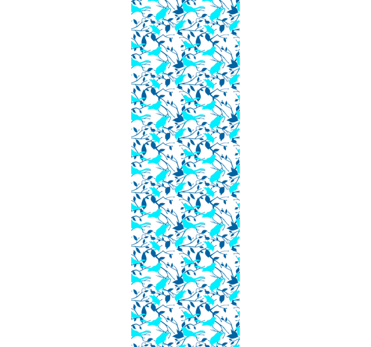 tapeta listy vzor siluety vtákov - Tenstickers