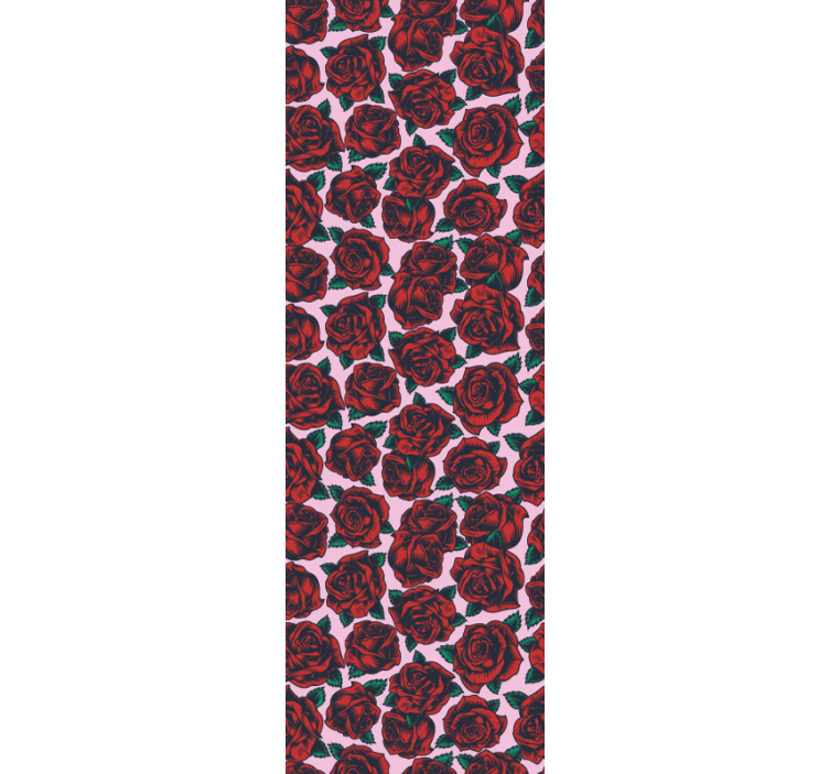 tapety na stenu kvety vzor červenej ruže - Tenstickers