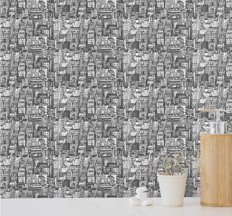 tapety mesto urbanistický náčrt - Tenstickers