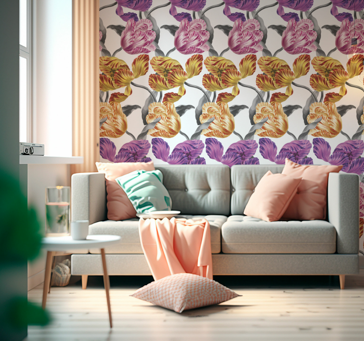 tapety na stenu kvety elegantné tulipány - Tenstickers
