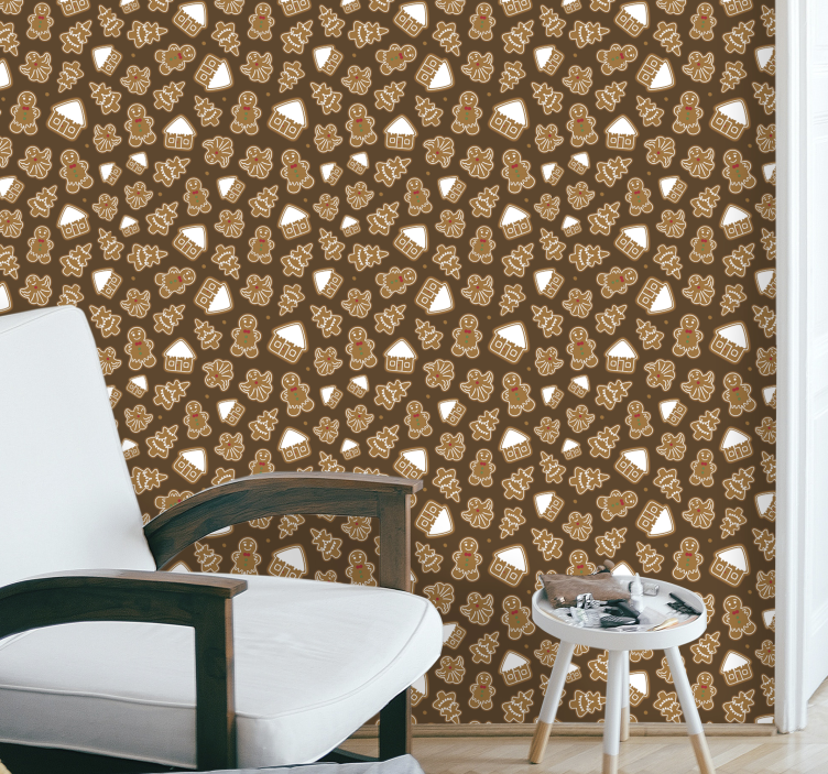 vianočné tapety perníkové vzory - Tenstickers