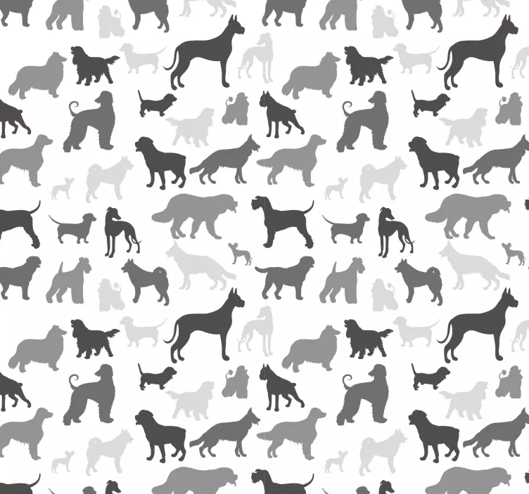Tapeta do spálne so vzorom siluety čierneho psa - Tenstickers