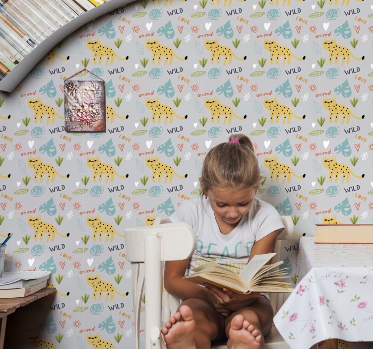 Abstrakt s leopeardmi v sivej tapete - Tenstickers