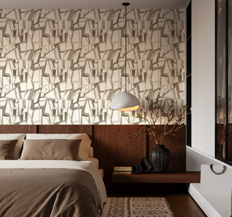 abstraktne tapety béžový severský štýl - Tenstickers