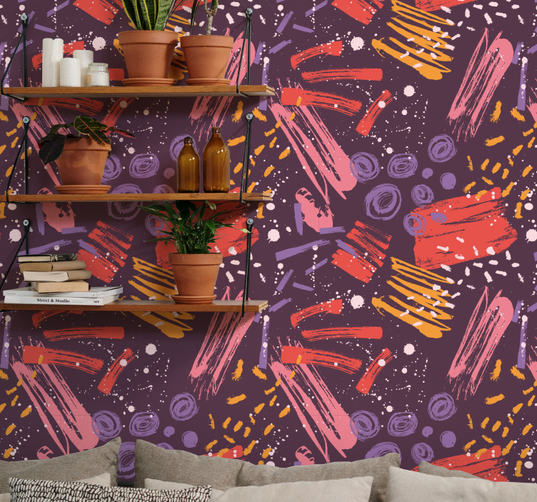 abstraktne tapety expresívne ťahy štetcom - Tenstickers