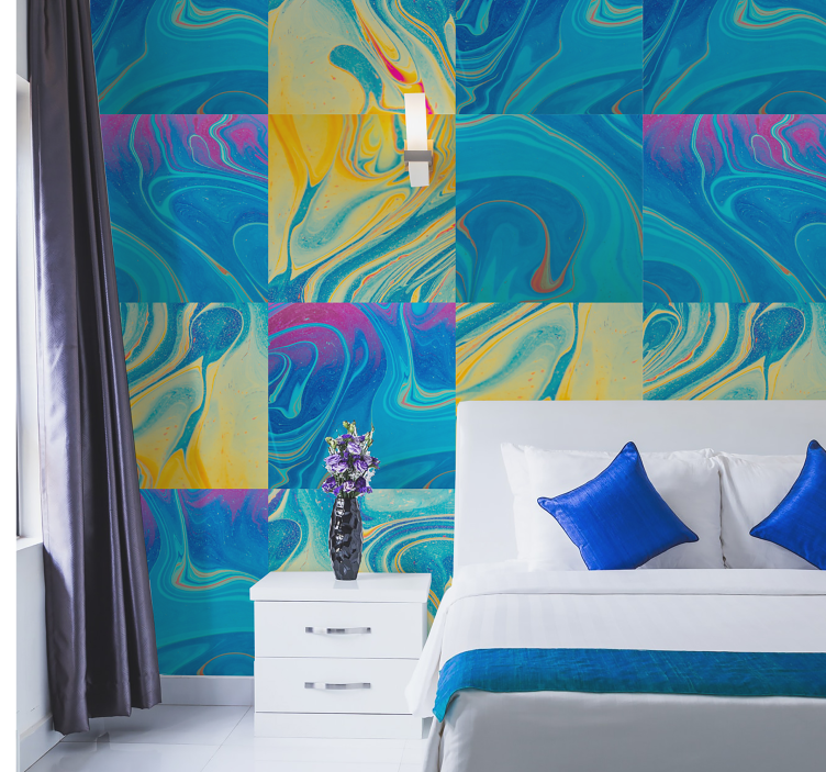 abstraktne tapety mramorované víry - Tenstickers