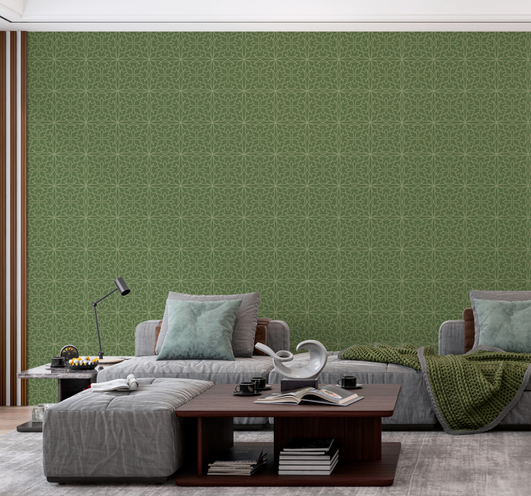 barokove tapety minimalistický damaškový vzor - Tenstickers