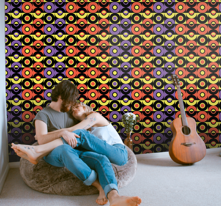 Bláznivé retro kruhy moderné tapety - Tenstickers