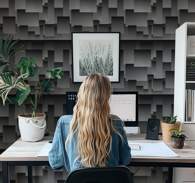 čierne tapety štvorcový dizajn - Tenstickers