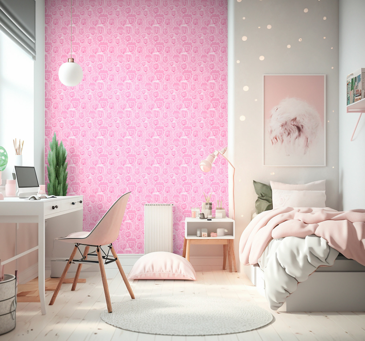 Umelecká tapeta s tvárami dievčat - Tenstickers