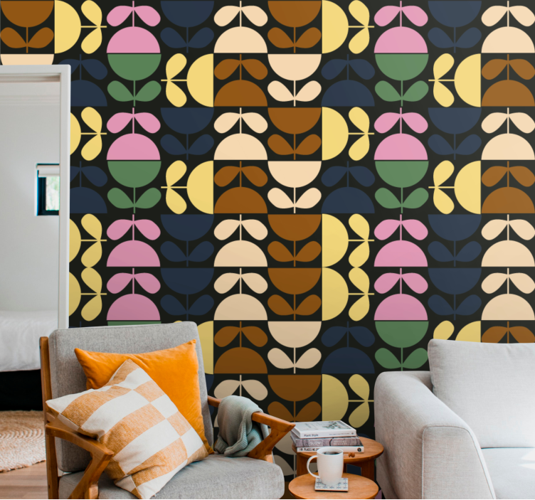 Farebná tapeta s pohárovým kvetom - Tenstickers