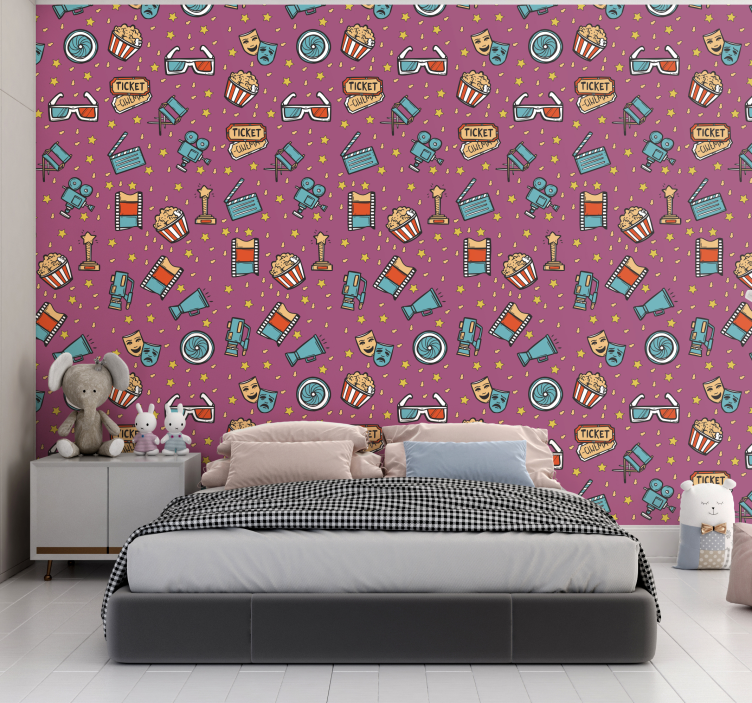 Filmová noc - dievčenské tapety pre deti - Tenstickers