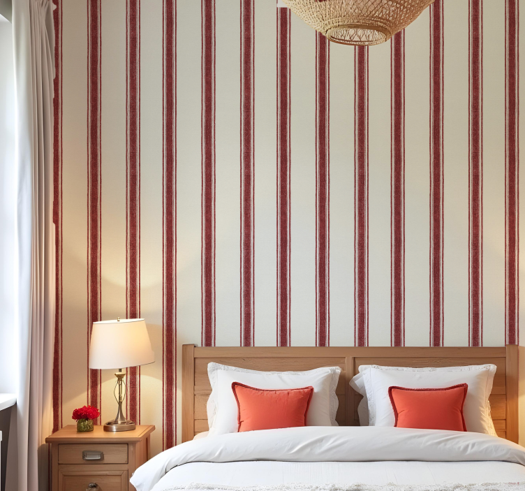 Geometrické tapety červené vertikálne pruhy - Tenstickers