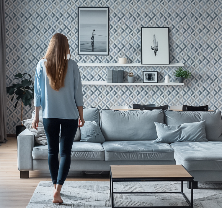 Geometrické tapety textilný efekt - Tenstickers