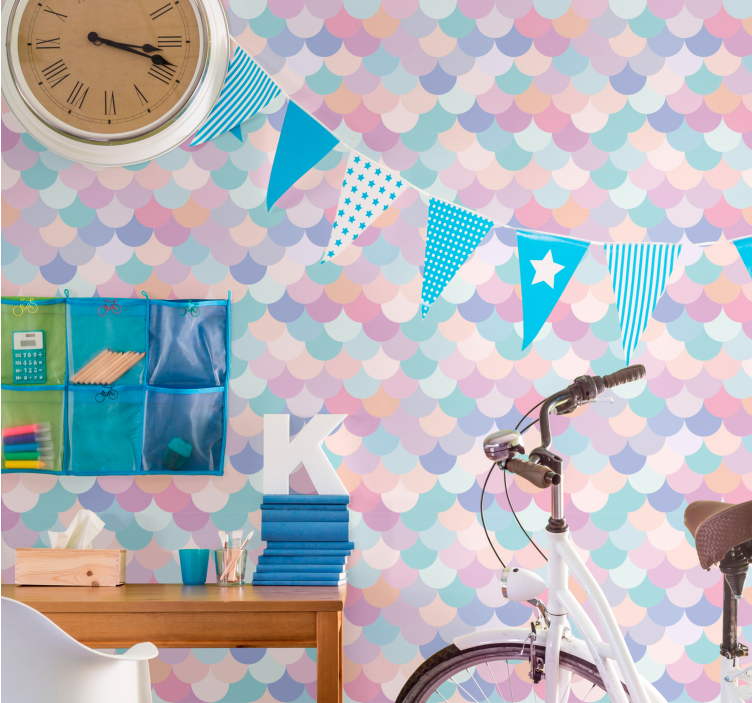 Tapety s geometrickými závesnými kruhmi - Tenstickers