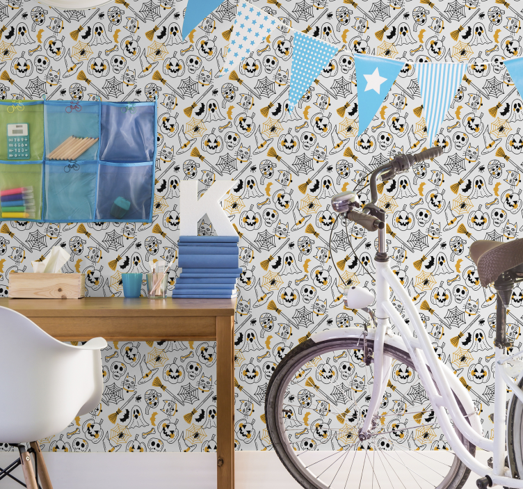 halloweenske tapety strašidelná zbierka ikon - Tenstickers