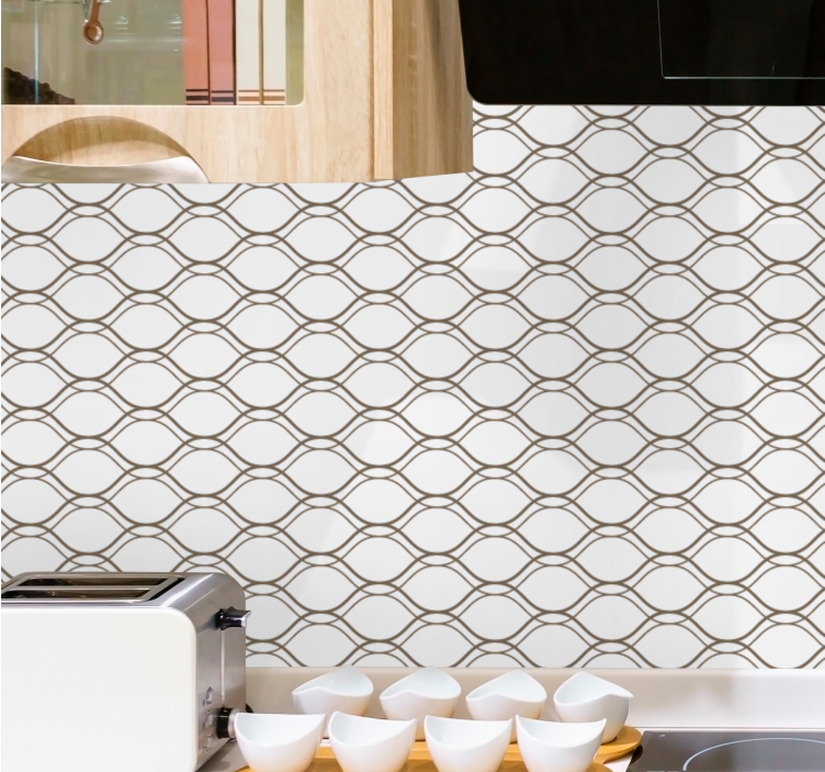 Hnedý vlnitý geometrický vzor vinylová tapeta - Tenstickers