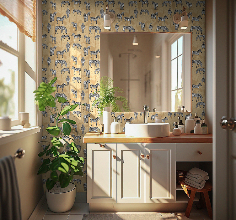 Kúpeľňa tapety zebry safari - Tenstickers