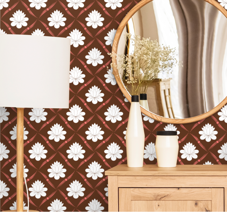 kvetinová tapeta dizajn lotosového vzoru - Tenstickers