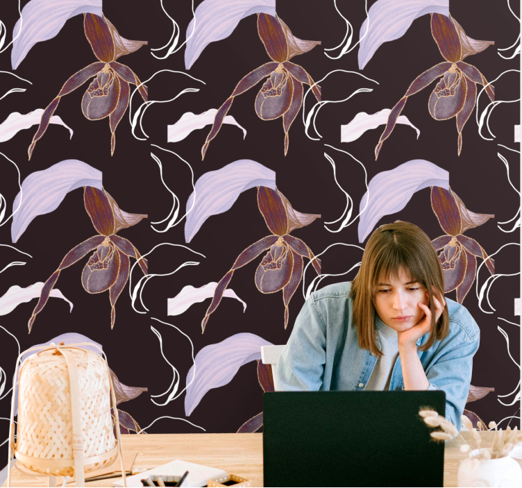 kvetinová tapeta elegantný aranžmán z orchidey - Tenstickers