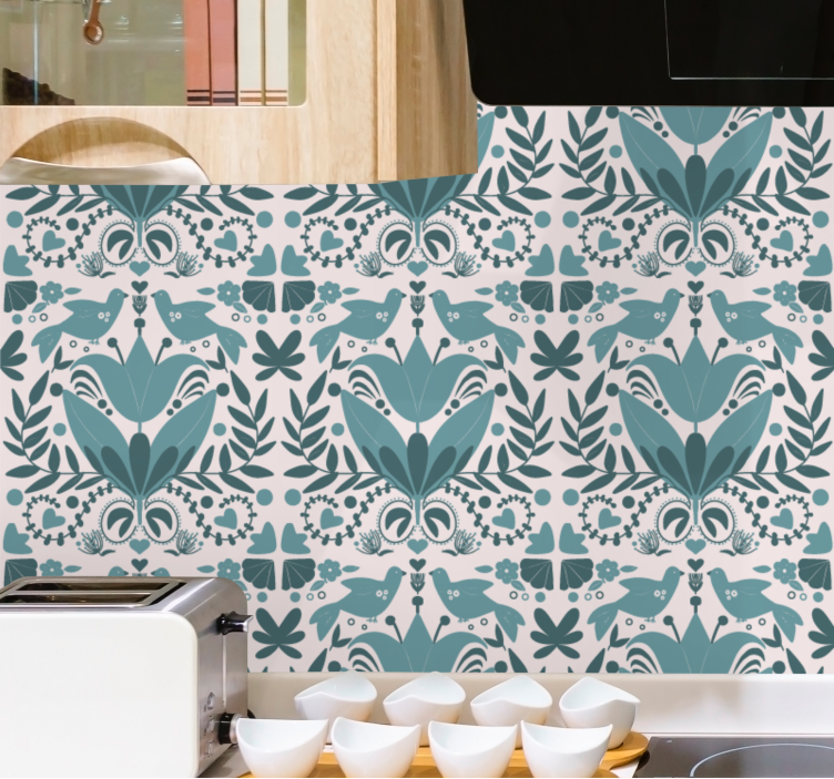 kvetinová tapeta kvetinové symetrické vzory - Tenstickers