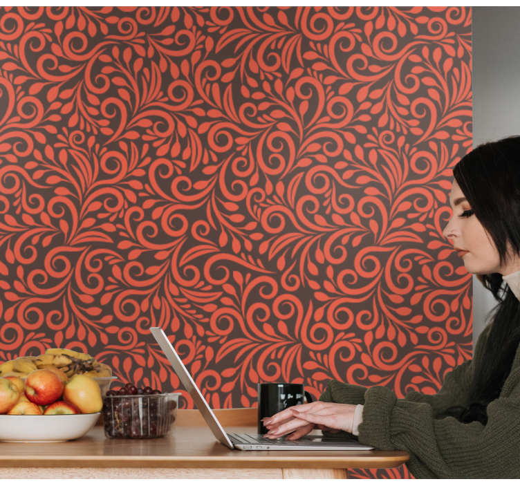 kvetinová tapeta zdobené víry - Tenstickers