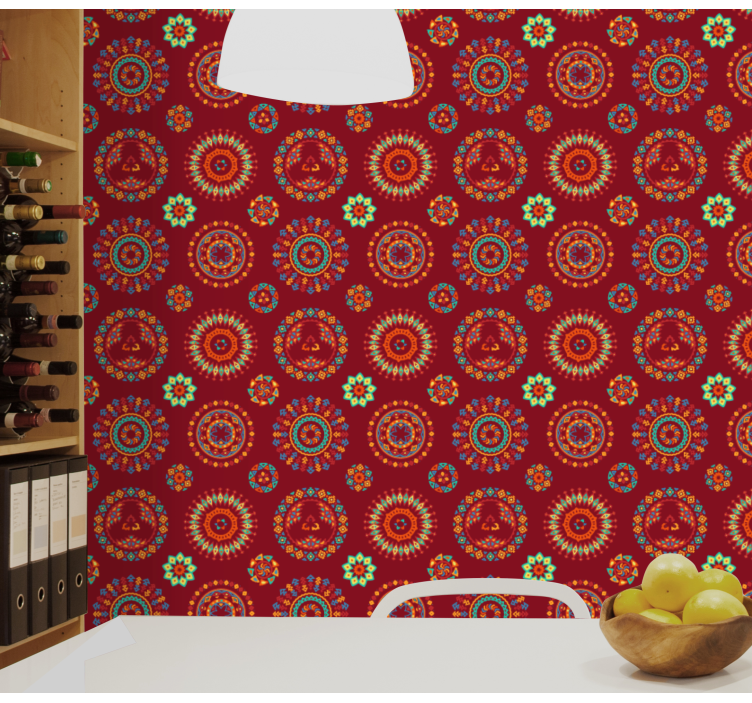 kvetinová tapeta zdobený vzor mandaly - Tenstickers