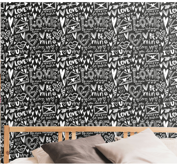 Láska srdce graffiti umenie tapety - Tenstickers