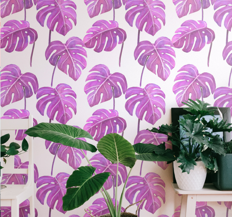 tapeta listy monstera deliciosa - Tenstickers