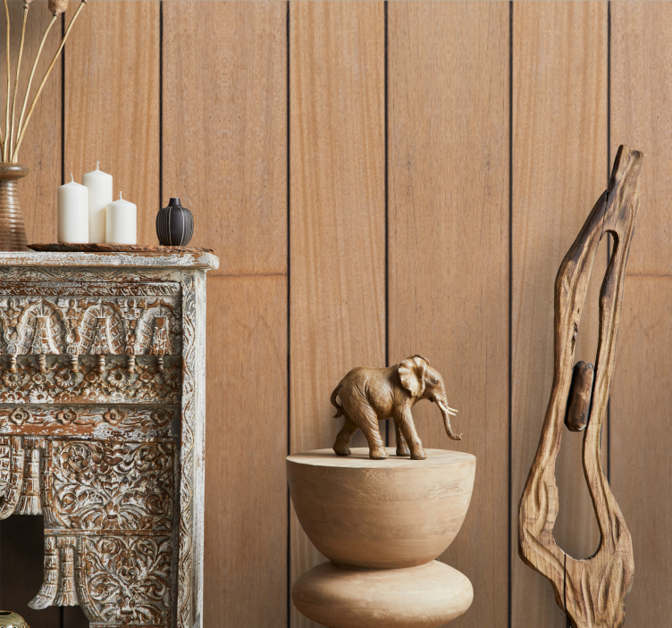 Tapeta z mahagónových panelov v štýle dreva - Tenstickers