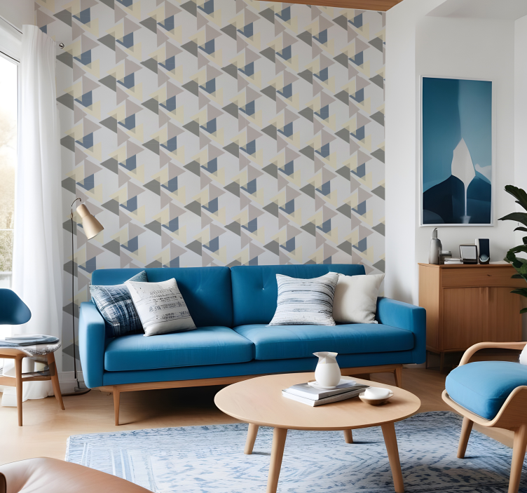 moderna tapeta na stenu zvislé trojuholníky - Tenstickers