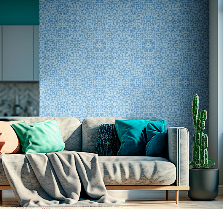 Modrý kvet mandaly vinobranie tapety - Tenstickers