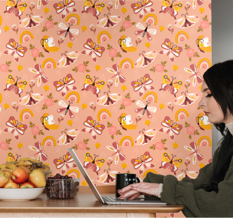 Motýle a dúhy moderné tapety - Tenstickers